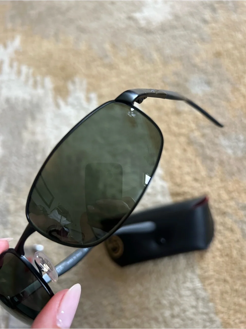 RAY-BAN Italy RB3254 Black Matte Sleek Sport Metal Wrap Sunglasses Men’s EUC!
